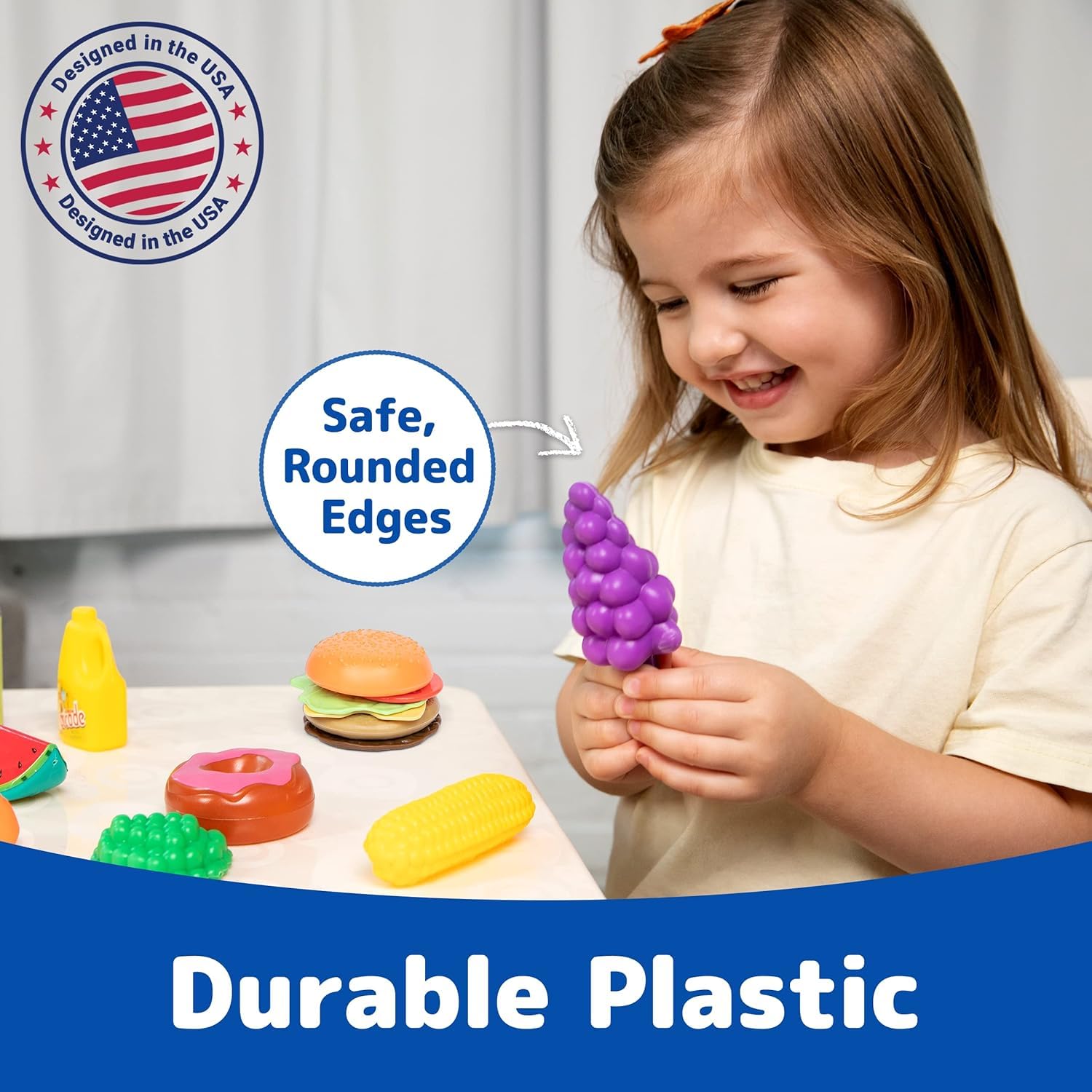 JaxoJoy pretend food set burger encourages imaginative dining and sharing during playtime.