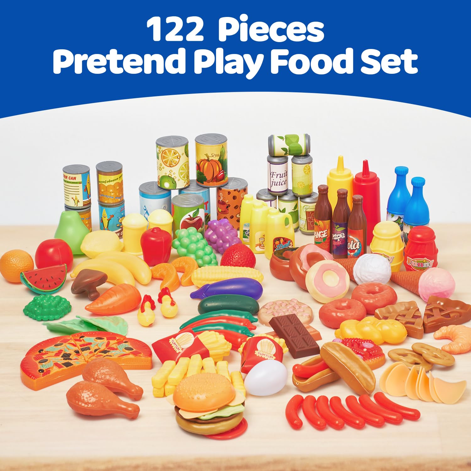 JaxoJoy pretend food set pizza slice promotes interactive meals during kitchen play.