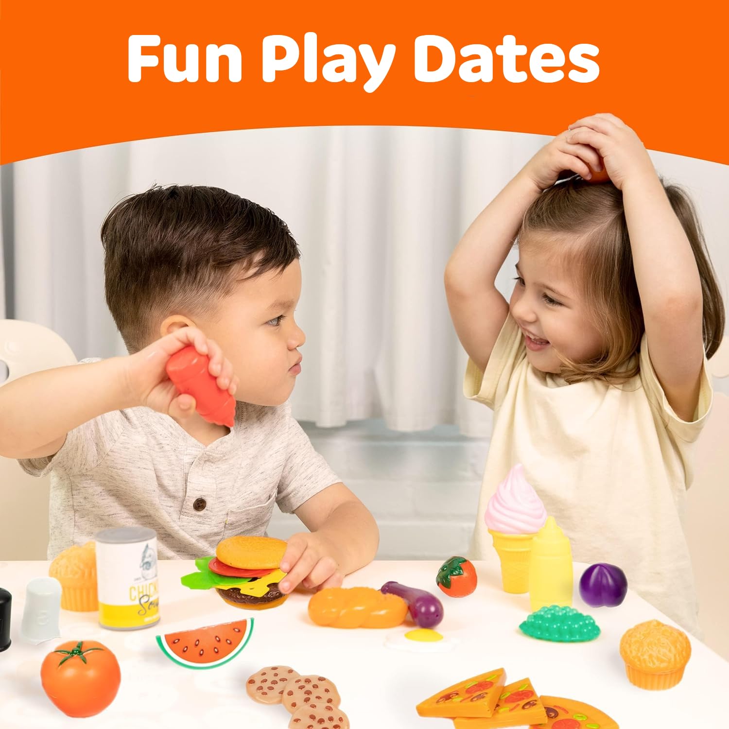 JaxoJoy pretend food set vegetables bundle supports colorful cooking scenes in pretend kitchens.