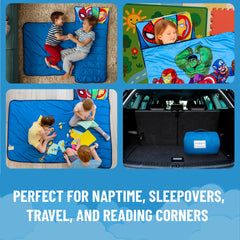 Jay Franco Avengers nap mat ultra-soft microfiber delivers breathable comfort.