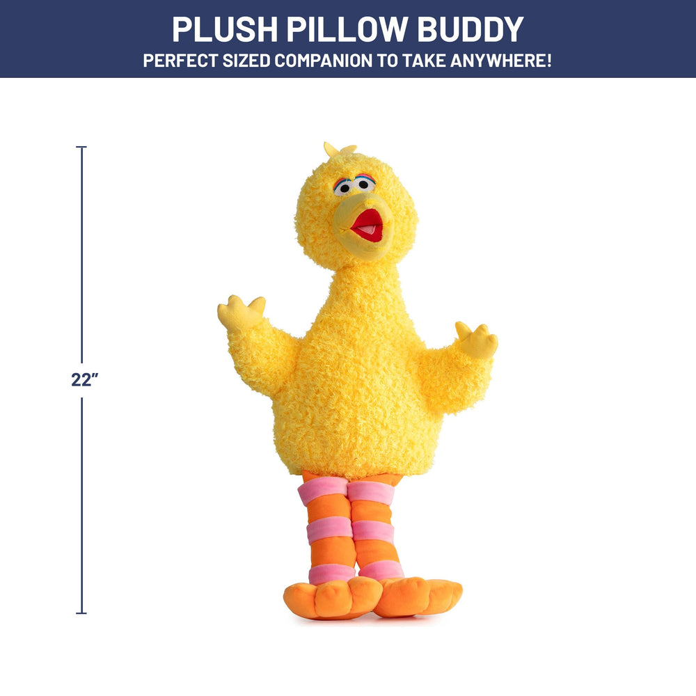 Jay Franco Big Bird pillow buddy fabric close-up, soft microfiber texture.
