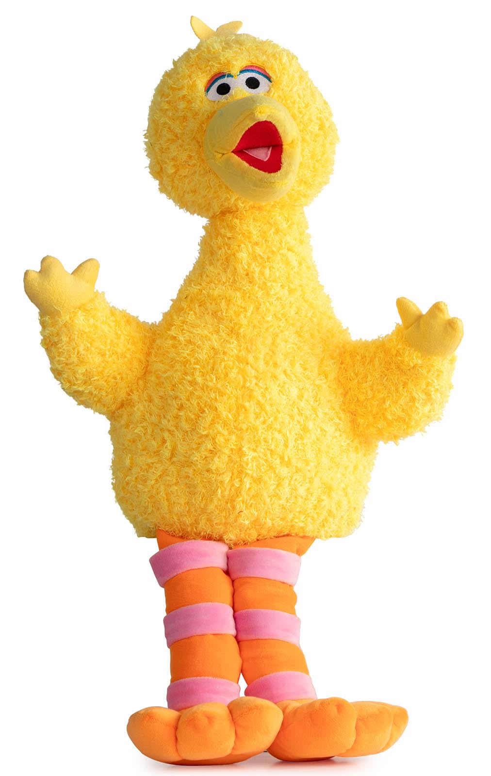 Jay Franco Big Bird pillow buddy front view, cuddly bedtime companion.