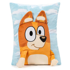 Jay Franco Bluey Bingo 3D Snuggle Pillow front view for cozy bedtime