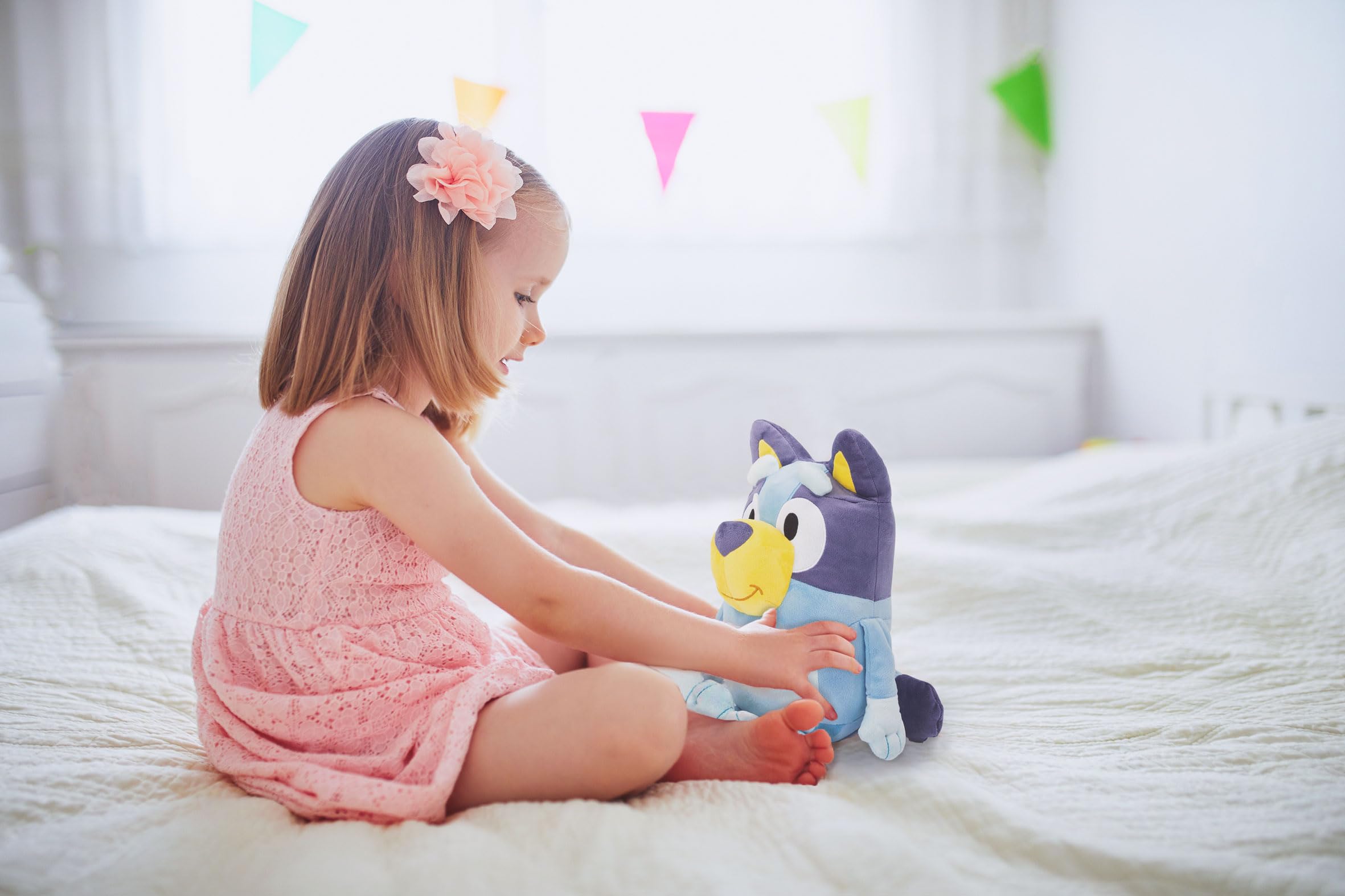 Jay Franco Bluey mini plush pillow buddy side view, ideal travel comfort for kids