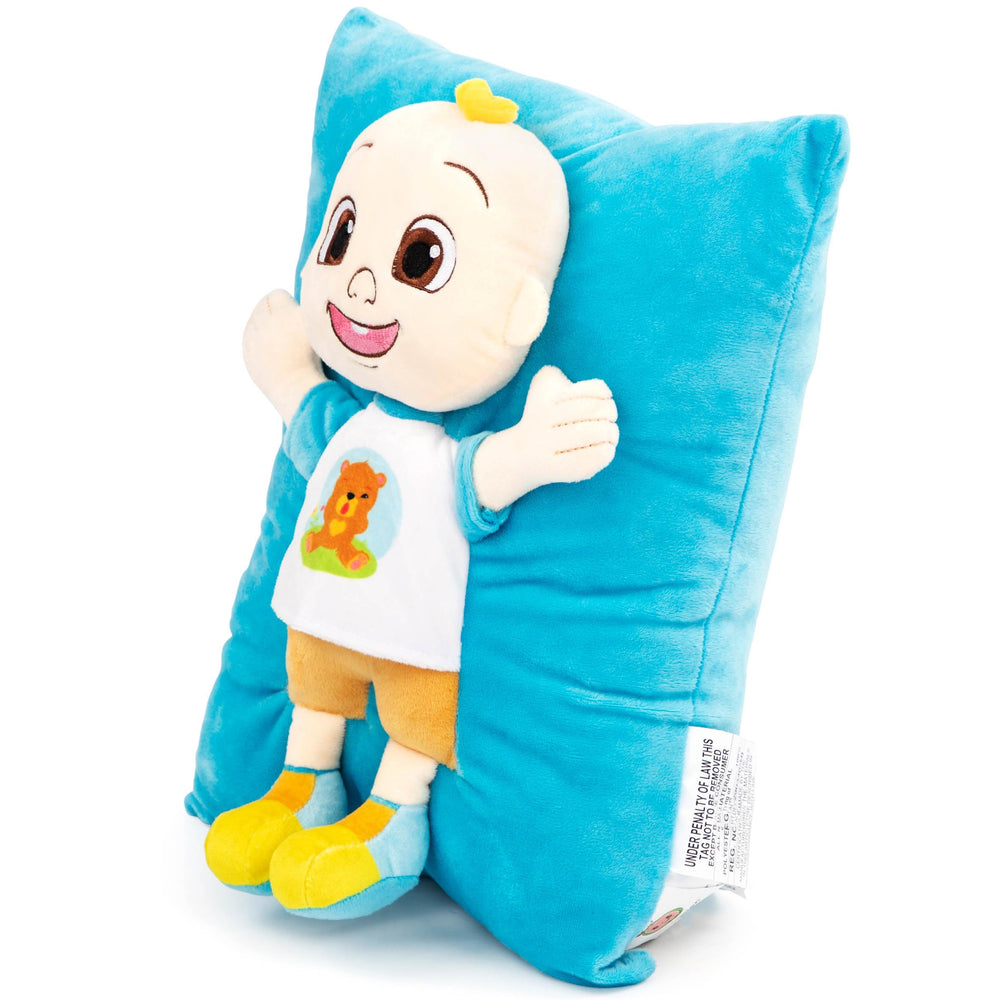 Jay Franco CoComelon JJ 3D snuggle pillow measures 15 inches for comfy seating
