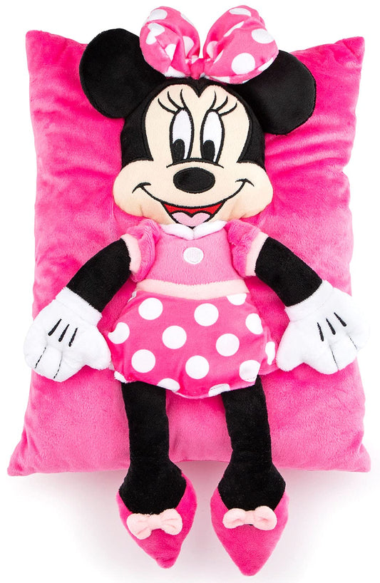 Jay Franco Minnie Mouse 3D Snuggle Pillow front view for cozy naps.