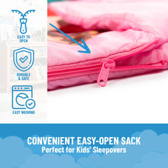 Jay Franco Disney Princess Trip Slumber Sack Belle close-up emphasizes comfort.