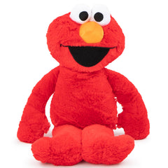 Jay Franco Elmo pillow buddy resting during car ride for comfort.