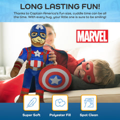 Jay Franco Captain America pillow buddy stitching detail emphasizing quality construction.