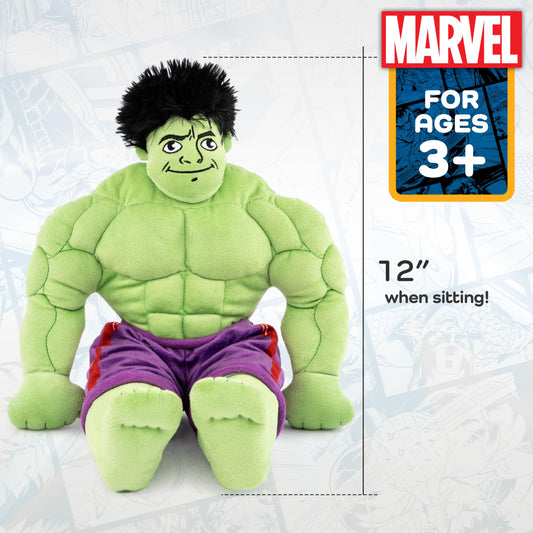 Marvel Hulk plush material provides soft support for kids.