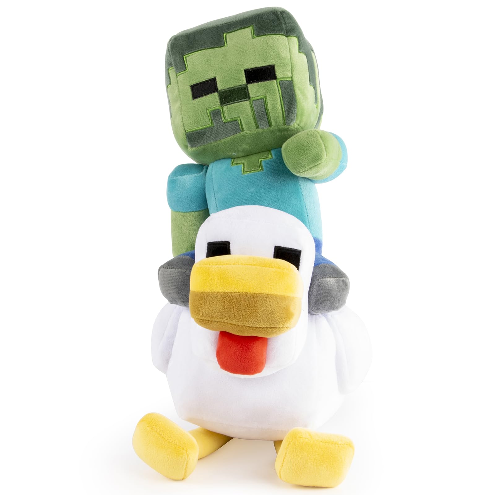Jay Franco Minecraft Chicken Jockey plush pillow—soft cuddle buddy for bedtime.