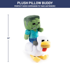 Jay Franco Minecraft Chicken Jockey plush—detailed collectible for fan rooms.