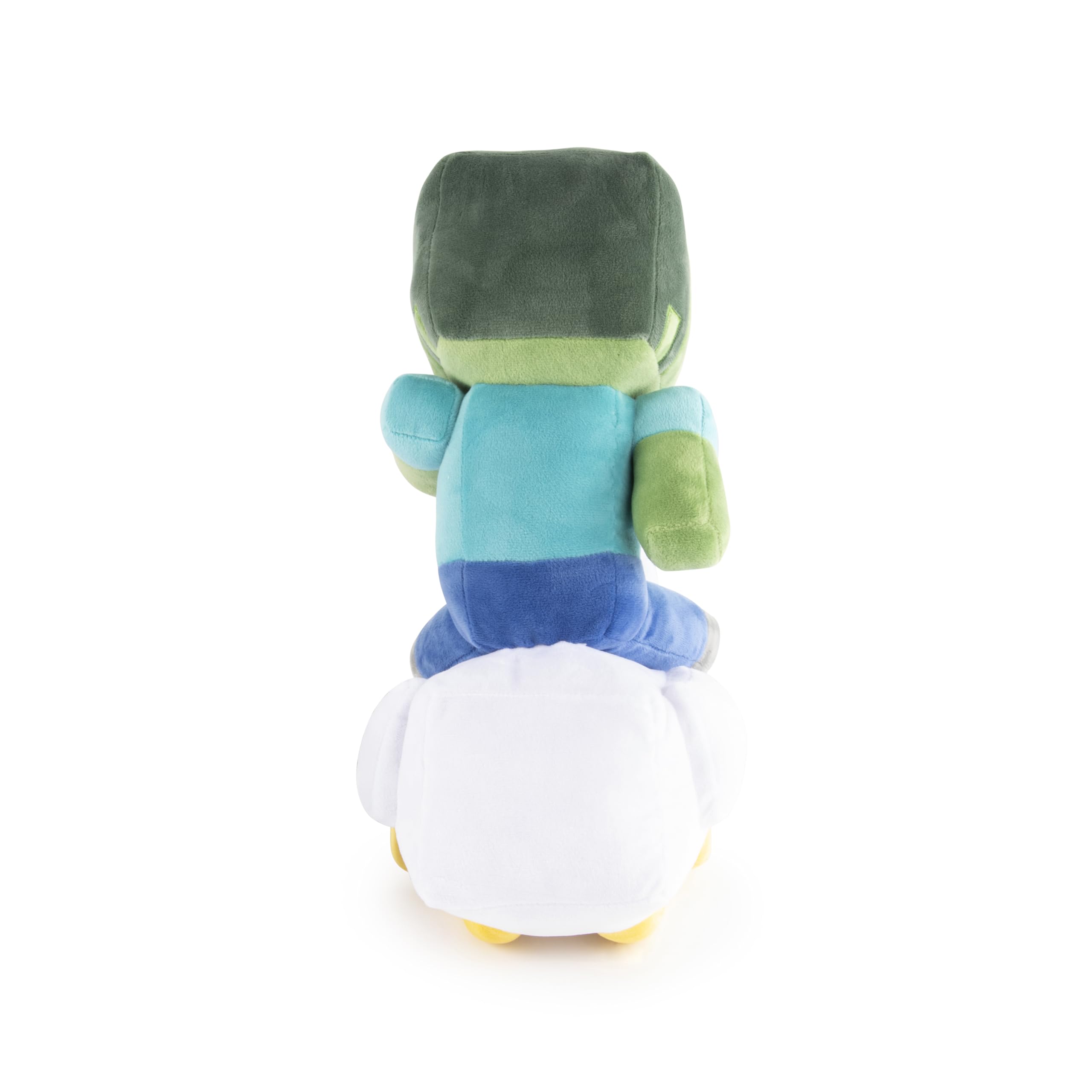 Jay Franco Minecraft Chicken Jockey plush—multipurpose gift for fans and travelers.