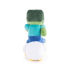 Jay Franco Minecraft Chicken Jockey plush—multipurpose gift for fans and travelers.
