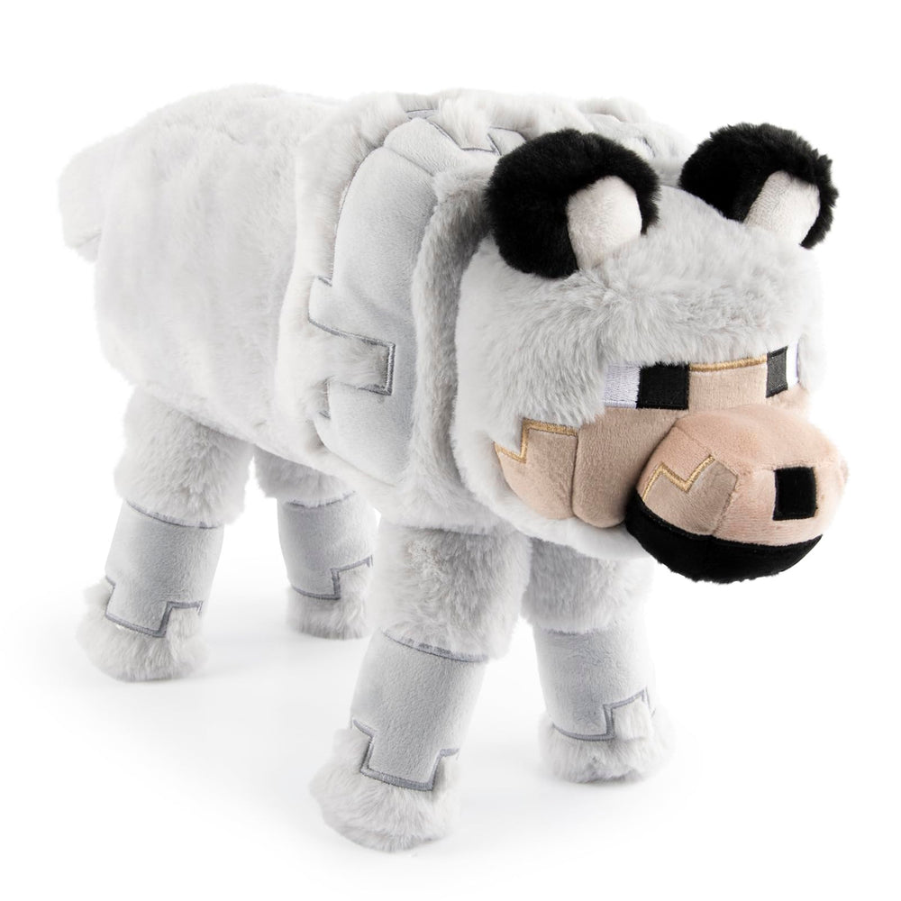 Jay Franco Minecraft Wolf Pillow Buddy, 19-inch gray plush, for cozy bedtime cuddles.