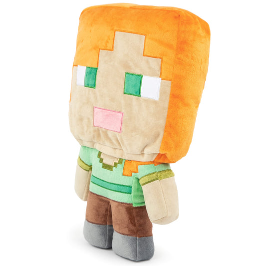 Jay Franco Minecraft Alex plush shows durable 16-inch size for travel and play