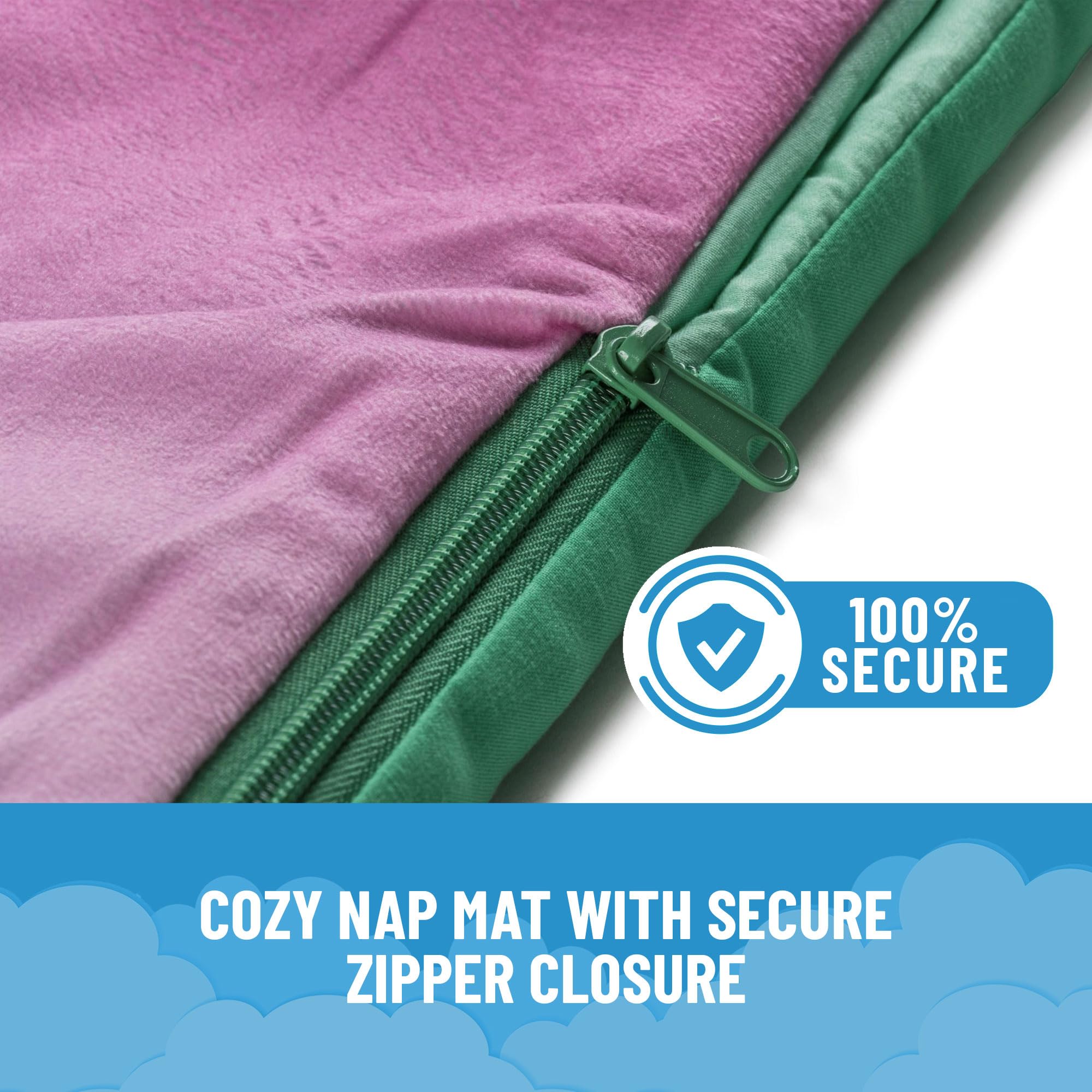 54x27 inch nap mat by Jay Franco for roomy, comfy naps.