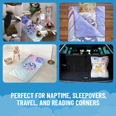 Nap mat with zipper closure keeps naps tidy