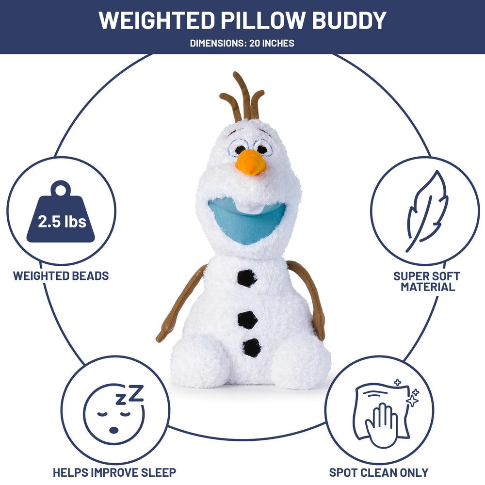 Jay Franco Olaf 20-inch plush provides comforting support at bedtime.