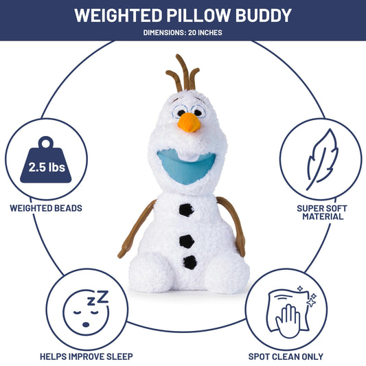 Jay Franco Olaf 20-inch plush provides comforting support at bedtime.