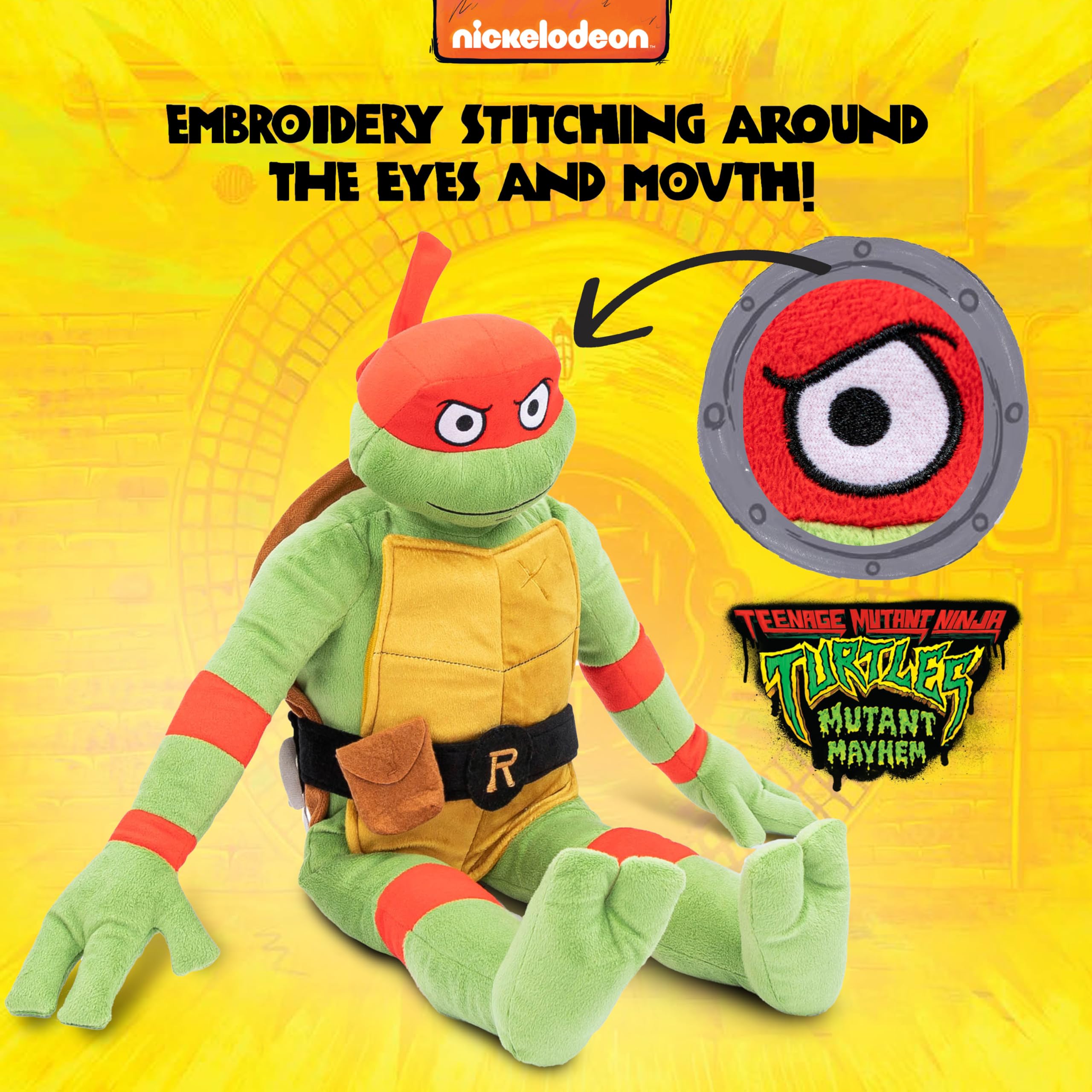Easy-care spot-clean fabric keeps Raphael pillow fresh after adventures.