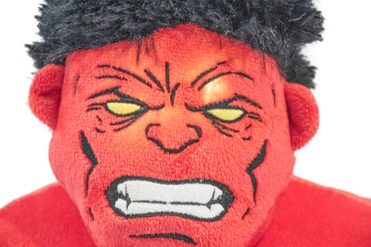Jay Franco Red Hulk 23-inch plush ready for cuddles and travel.