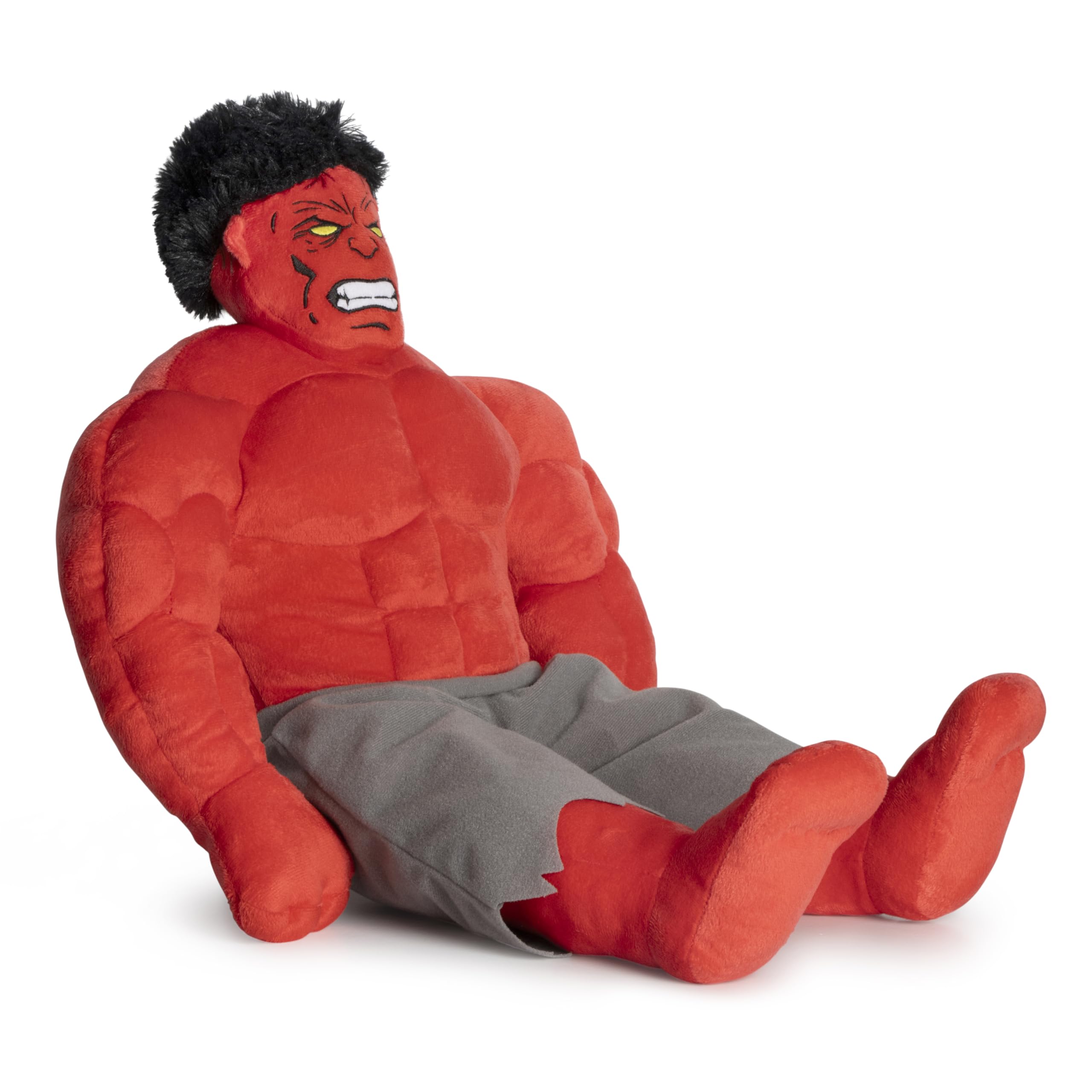 Red Hulk plush adds hero vibes to a kid's bedroom or playroom.