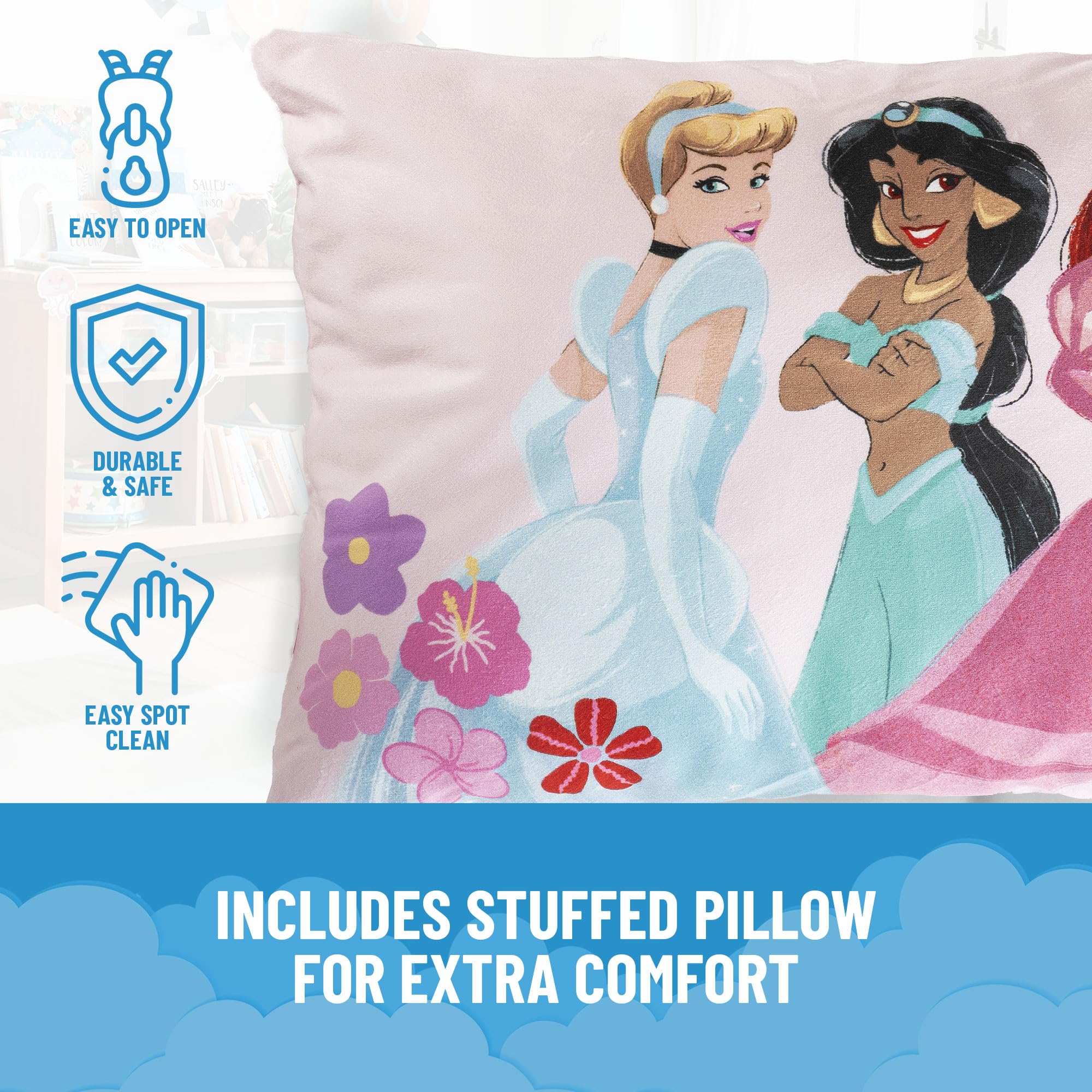 Jay Franco slumber bag zipper closure for secure indoor use.