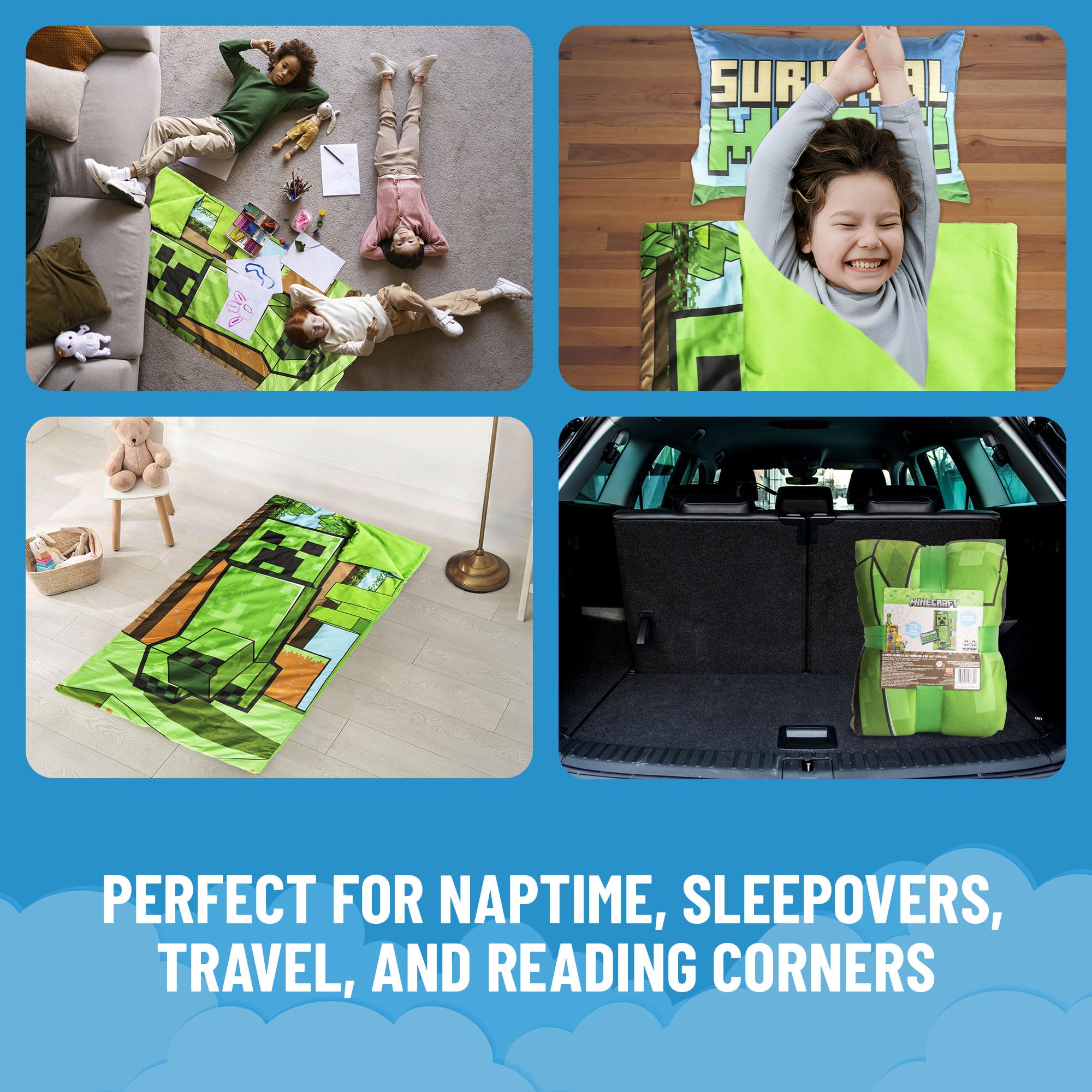 Jay Franco slumber set rolls up for storage or travel