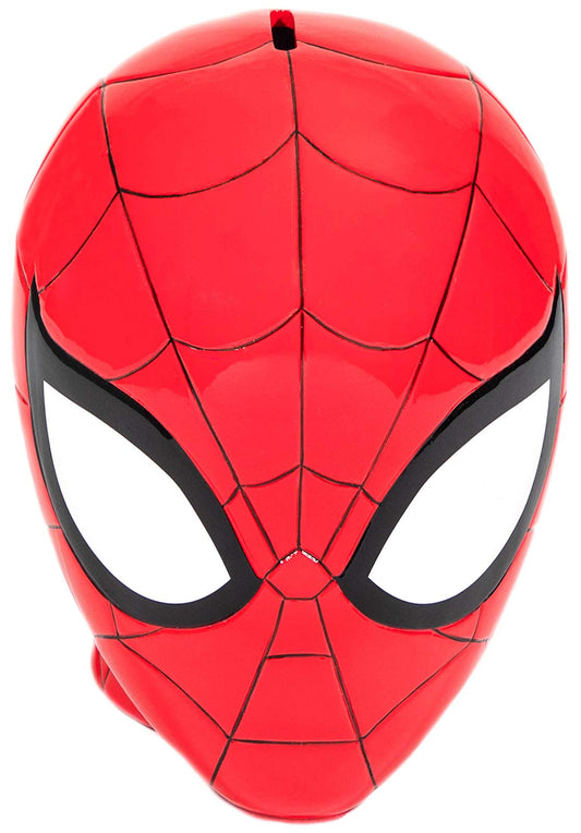 Jay Franco Spider-Man ceramic coin bank side view highlighting durable ceramic construction for long-lasting use