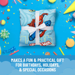 Gift-ready Jay Franco Spiderman slumber set packaging for fans.