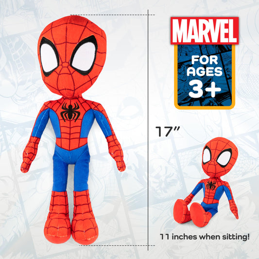 Jay Franco Marvel Spidey pillow buddy in bed-time snuggle scene provides comfort.