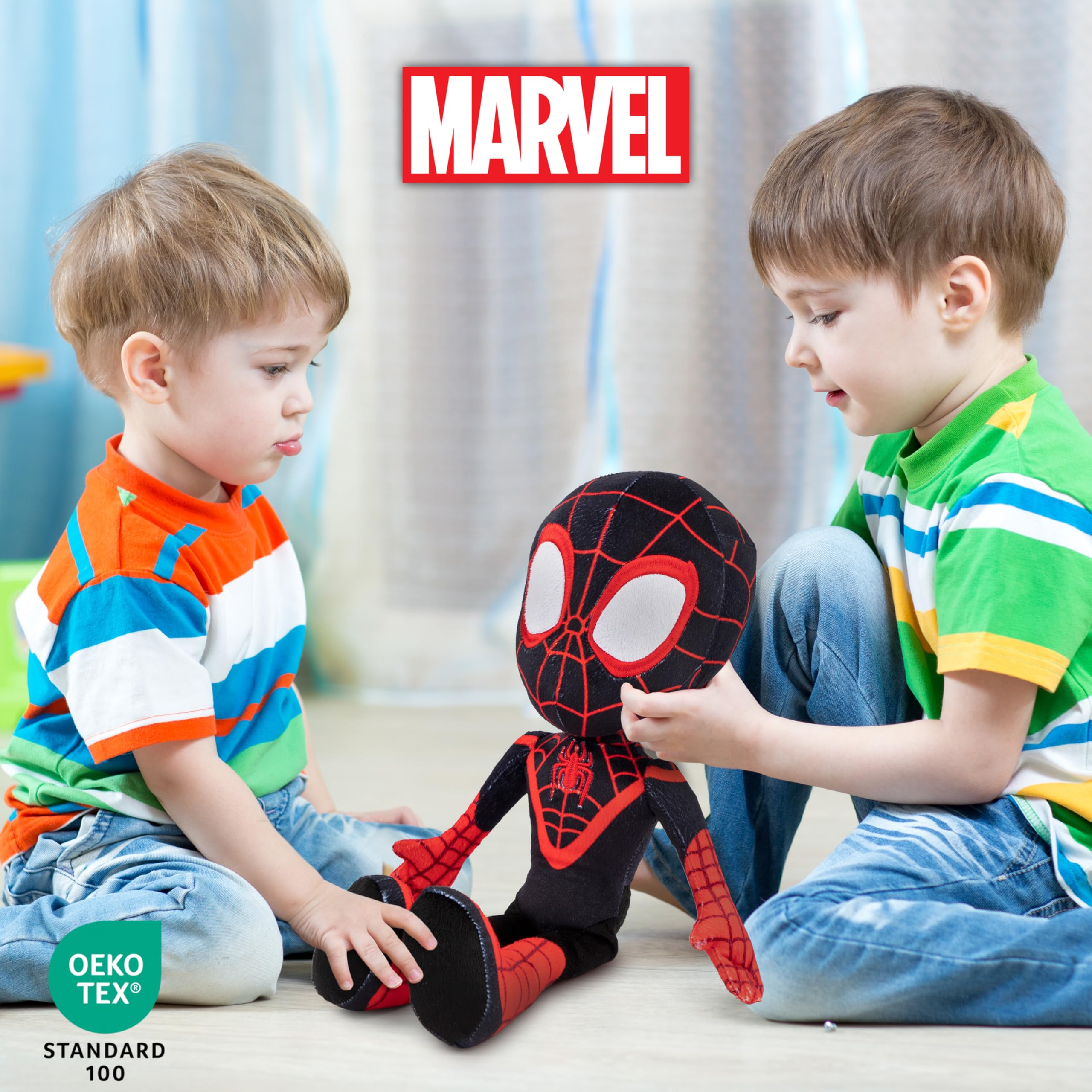 Spidey pillow buddy stitching and durability details for everyday use.