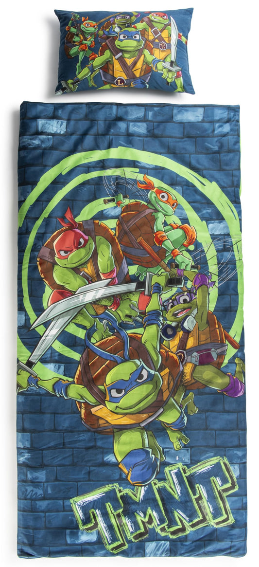 Jay Franco TMNT slumber bag nap mat offers soft comfort for cozy naps.