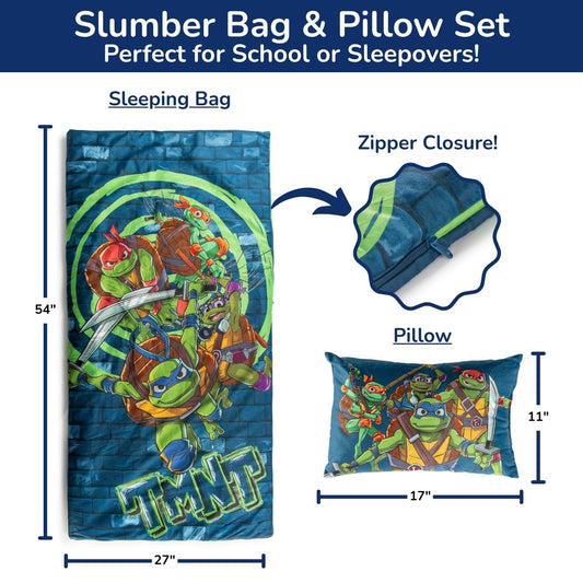 Jay Franco TMNT slumber pillow provides extra neck support for sleepovers.