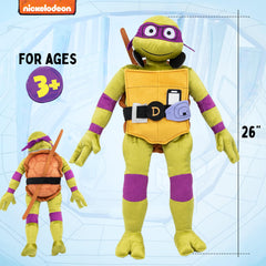 Jay Franco Donatello plush pillow side view highlighting durable construction for travel.