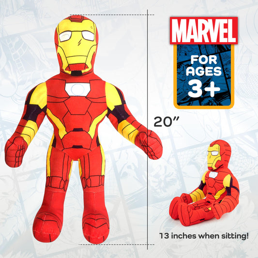 Jay Franco Marvel Iron Man plush buddy side view, ideal for bed and playtime