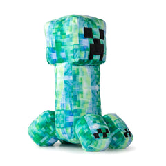 Jay Franco Minecraft Creeper plush close-up shows ultra-soft microfiber for hugs.