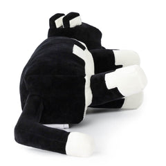 Child using Jay Franco Minecraft tuxedo cat pillow buddy in car ride