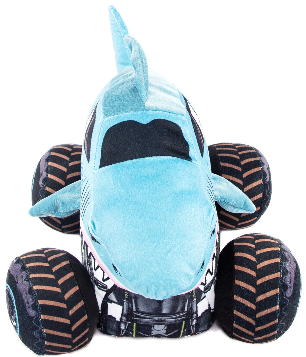 Close-up of the Monster Jam Megalodon pillow fabric texture by Jay Franco.
