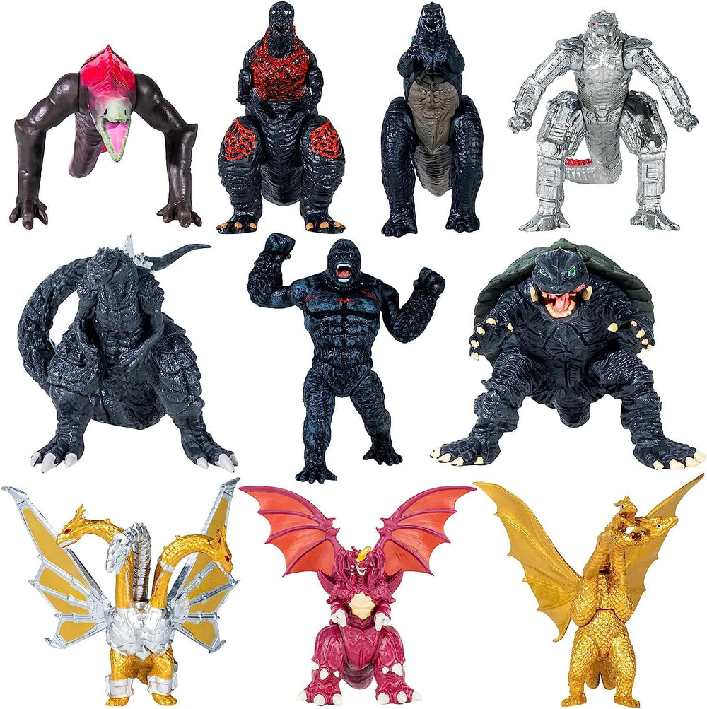 JAYKENIXO dragon-vs-kong figure set; vivid mini monsters for action play and display