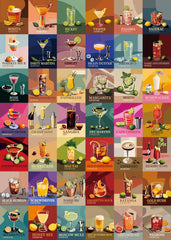 Jazcimdo Cocktail Puzzle 1000-pieces-spread, colorful pieces spark excitement during assembly.