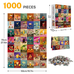 Jazcimdo Cocktail Puzzle colorful-pattern, vivid artwork boosts mood and concentration.