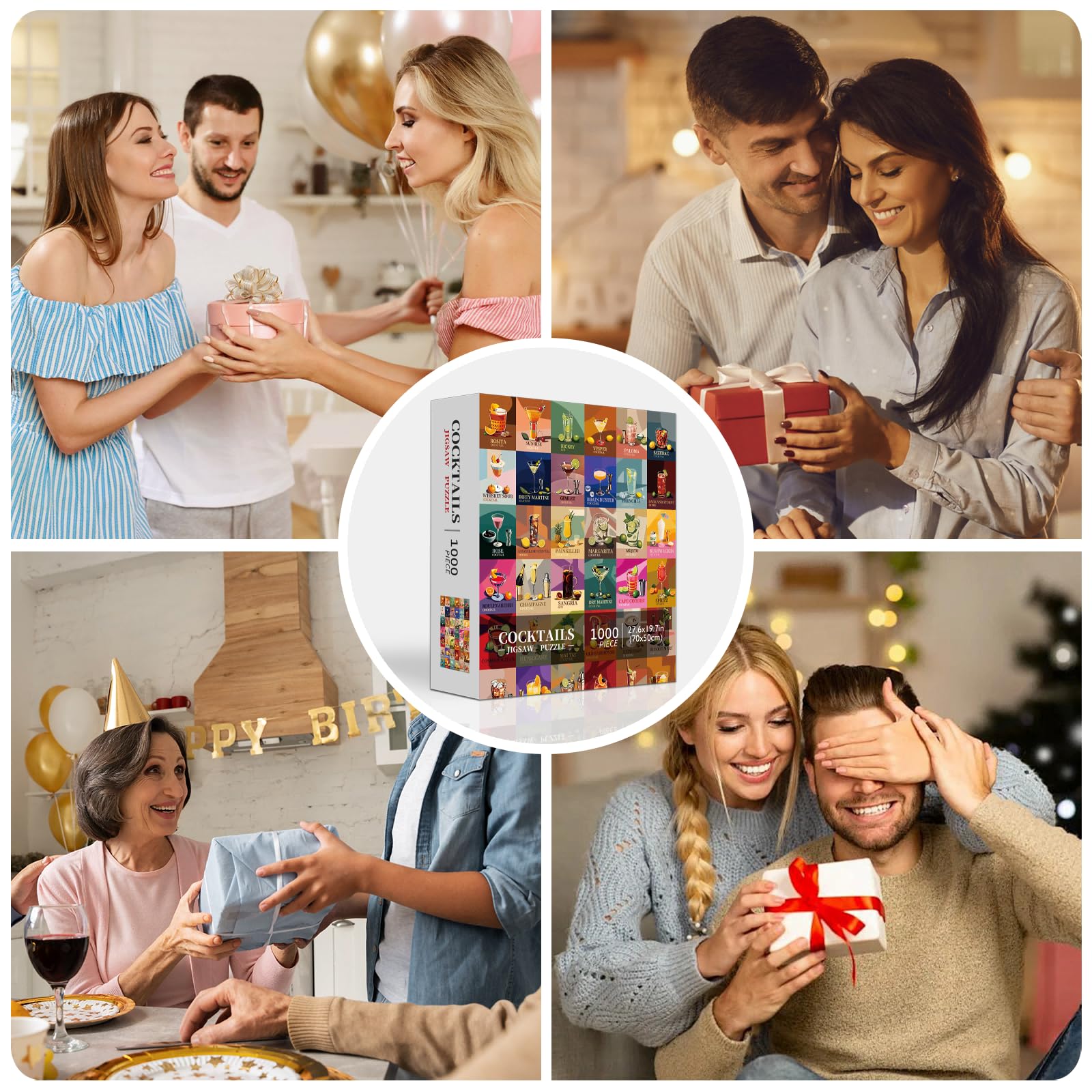 Jazcimdo Cocktail Puzzle gift-ready, perfect present for puzzle lovers.