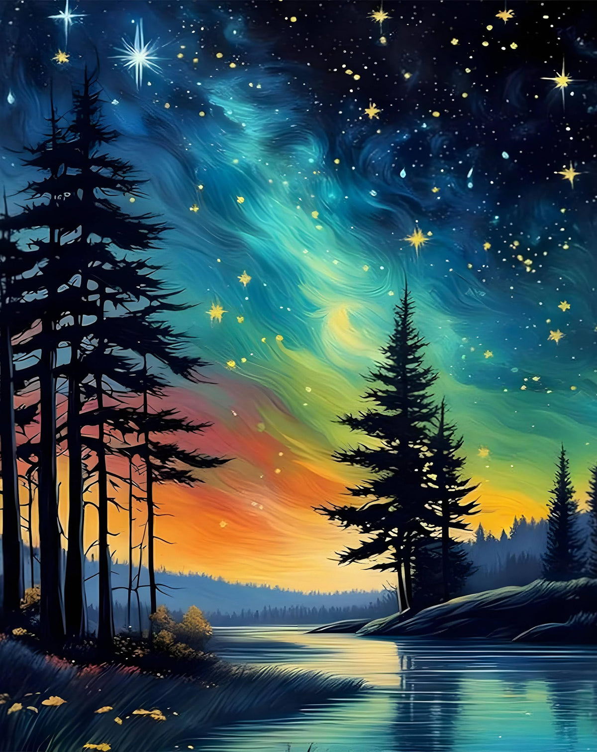 Jazcimdo Northern Lights puzzle with vivid aurora borealis for focused assembly