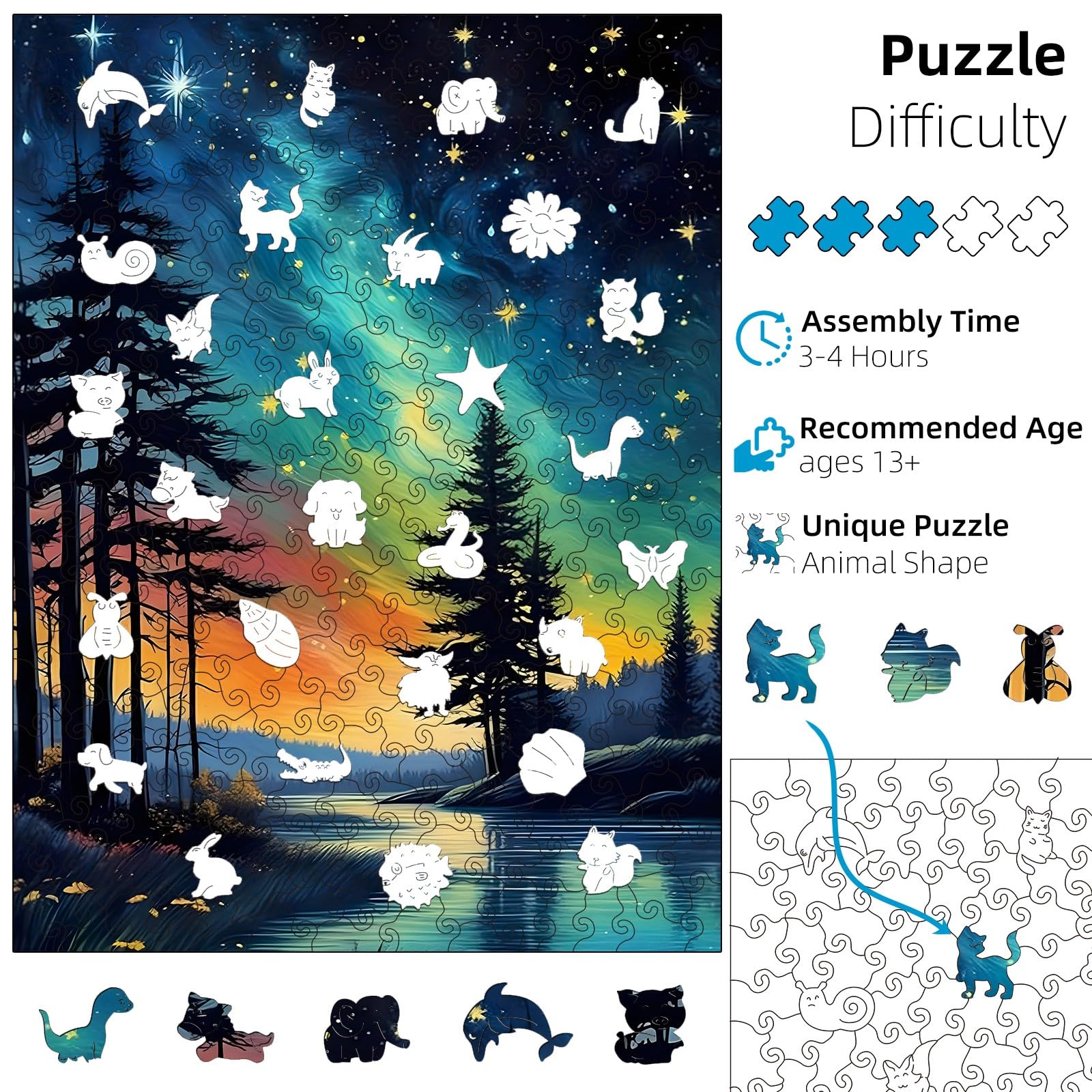 Jazcimdo wooden puzzle made with thick materials for lasting durability