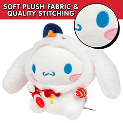 Cinnamoroll festive onsie plush by Jazwares, a cozy seasonal companion