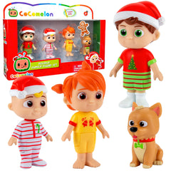 Jazwares CoComelon JJ in Christmas pajamas for imaginative play.