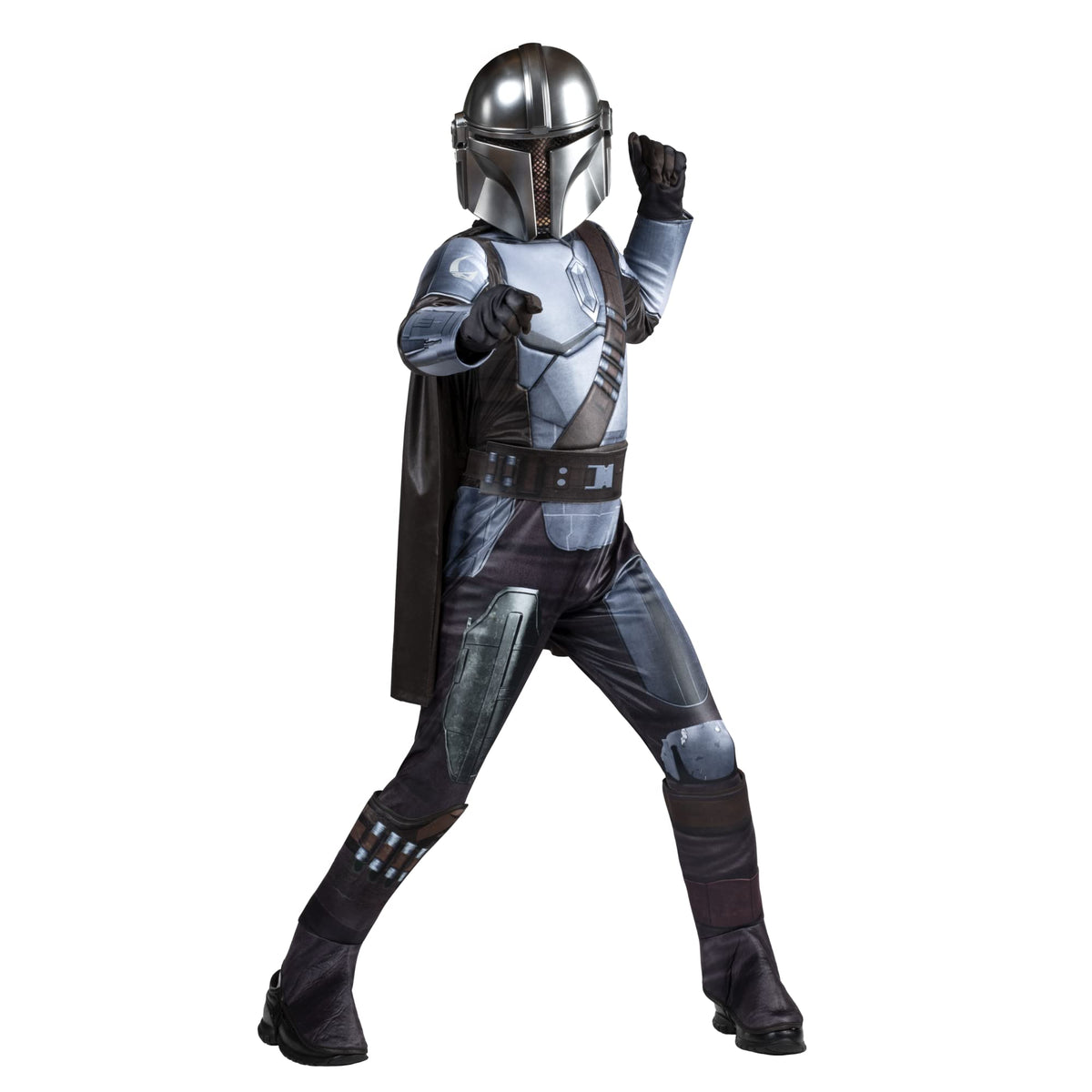 Jazwares Costumes Mandalorian youth jumpsuit with padded armor for immersive play.
