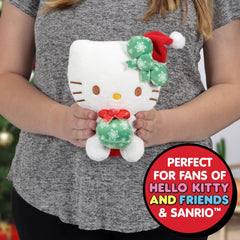 Hello Kitty plush bow detail highlighting official holiday styling